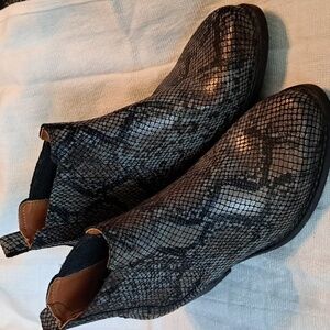 Eric Micheals slip on snakeskin  ankle boots.